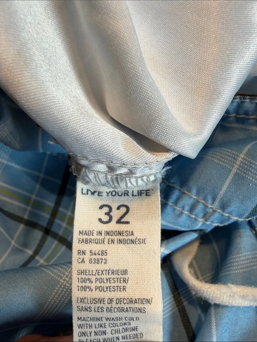 American Eagle Outfitters Light Blue Plaid Swim Board Shorts
